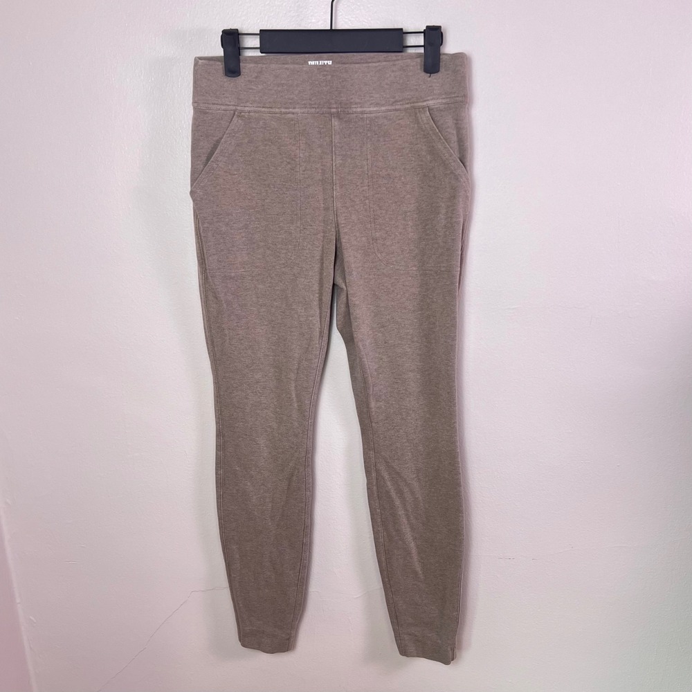 Duluth Trading Co Leggings S Regular Tan Heathered Cotton Spandex Pockets Slim